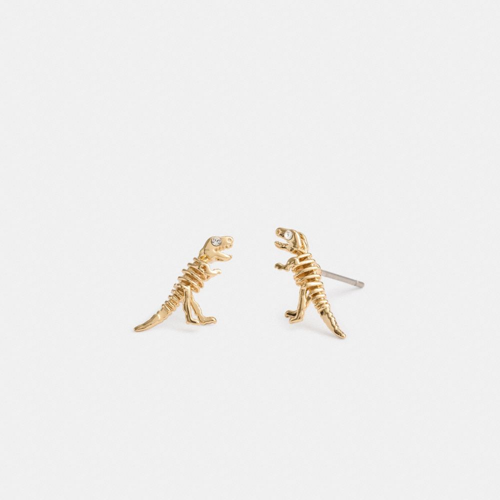 Gold Coach Skeletal Rexy Stud Women Earrings | SG_CH94931