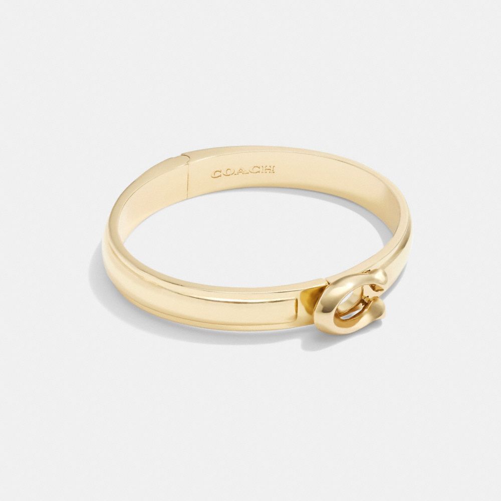 Gold Coach Tabby Hinged Bangle Women Bangles | SG_CH41290