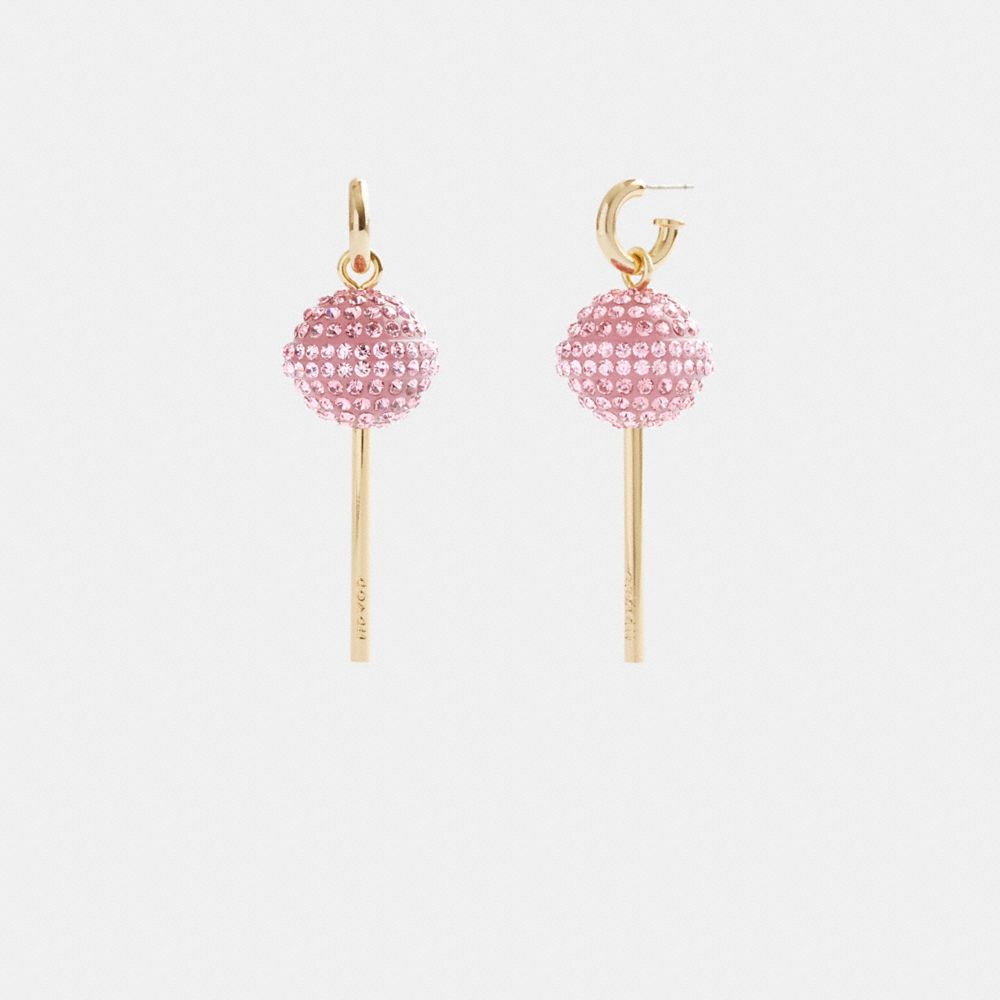 Gold / Pink Coach Lollipop Women Earrings | SG_CH99103