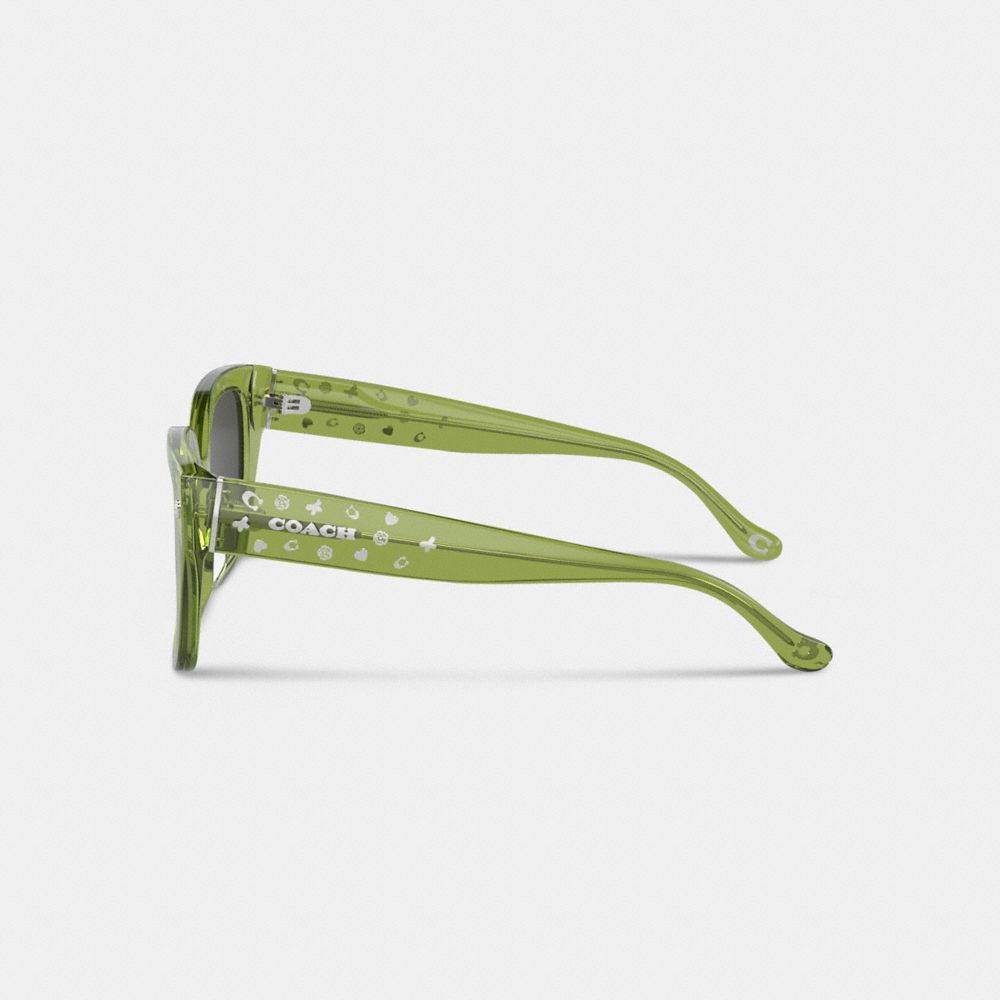 Green Coach Charms Oversized Square Women Sunglasses | SG_CH41178