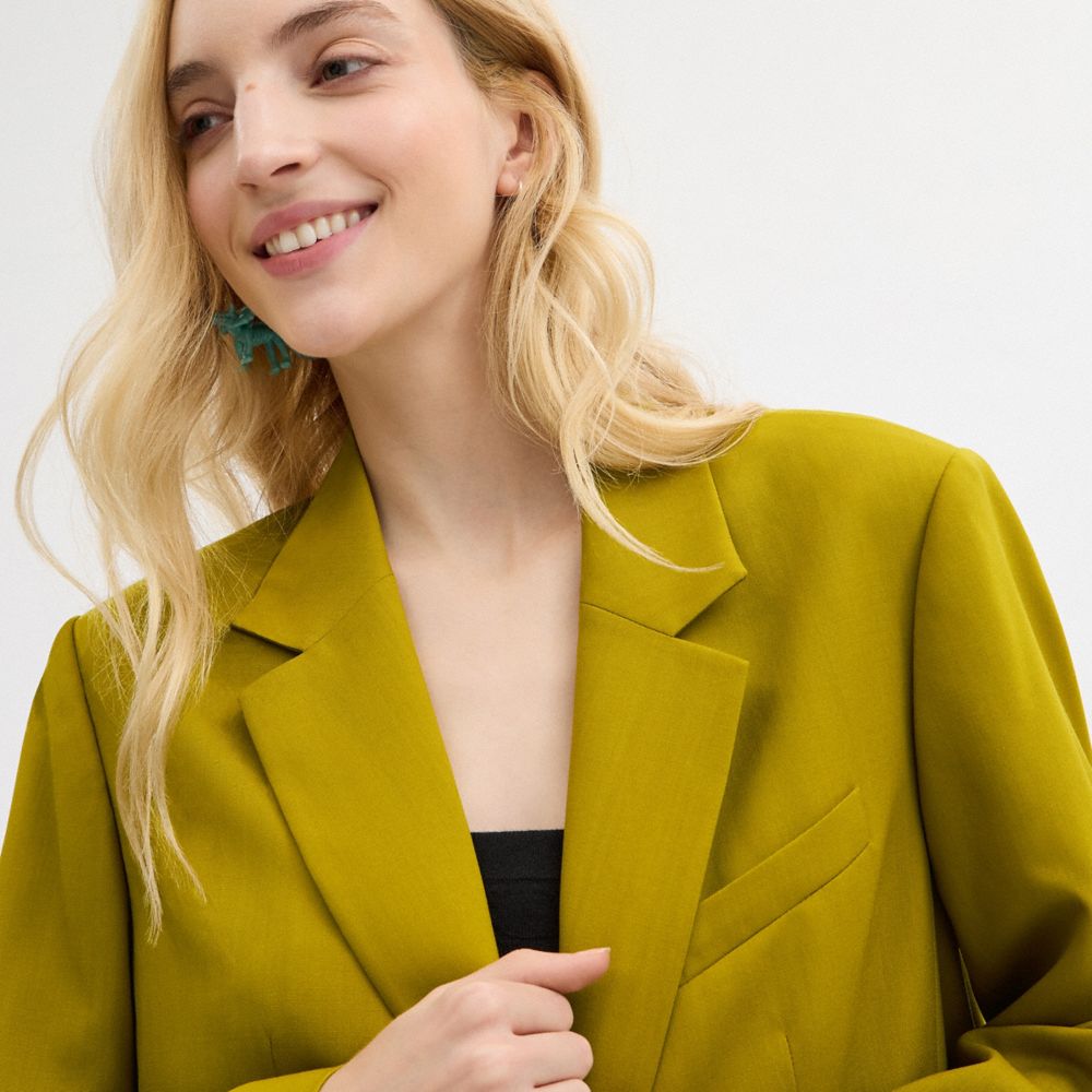 Green Coach Tailored Women Jackets | SG_CH59003