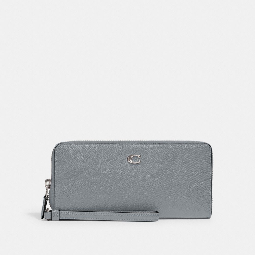 Grey Blue Coach Continental Crossgrain Leather Women Large Wallets | SG_CH67710