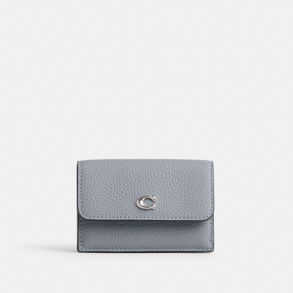 Grey Blue Coach Essential Mini Trifold Women Small Wallets | SG_CH78709