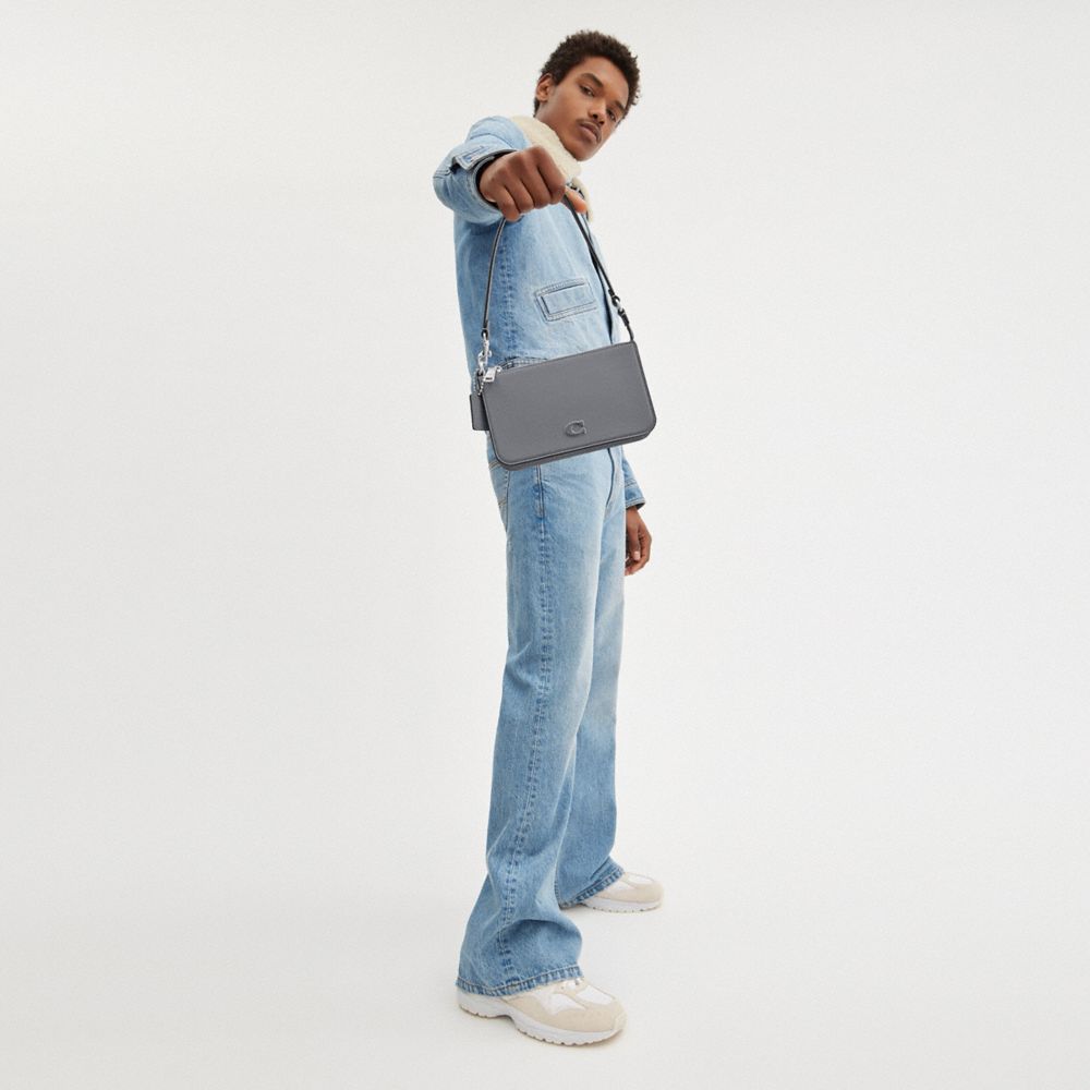 Grey Blue Coach With Signature Men Pouches | SG_CH52996