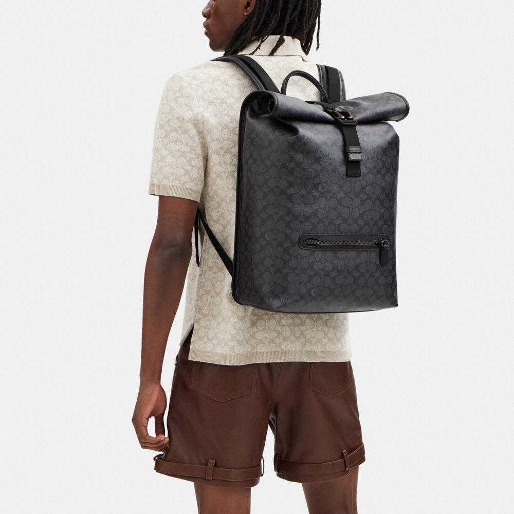 Grey Coach Beck Roll Top In Signature Men Backpacks | SG_CH33308