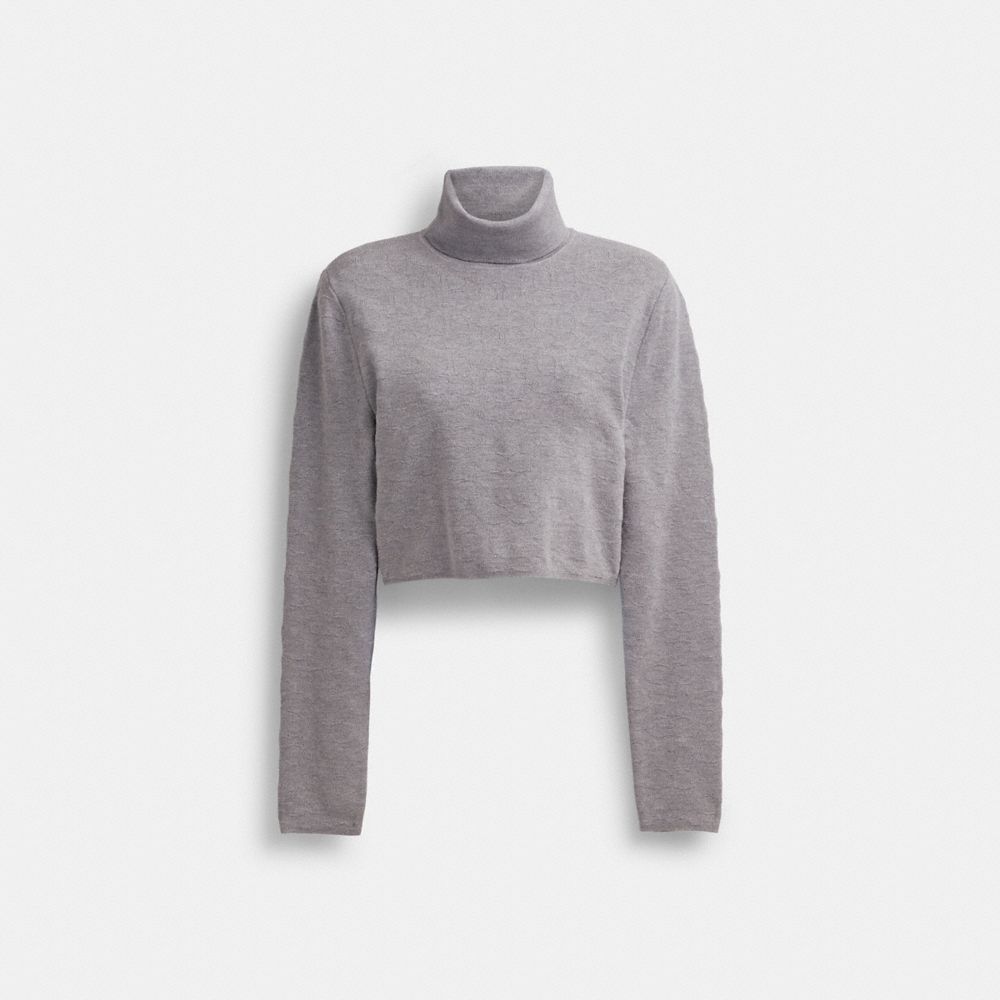 Grey Coach Signature Cropped Turtleneck Heather Women Tops | SG_CH81195