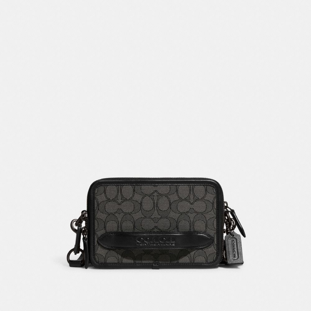 Grey / Black Coach Charter In Signature Jacquard Men Crossbody Bags | SG_CH78770