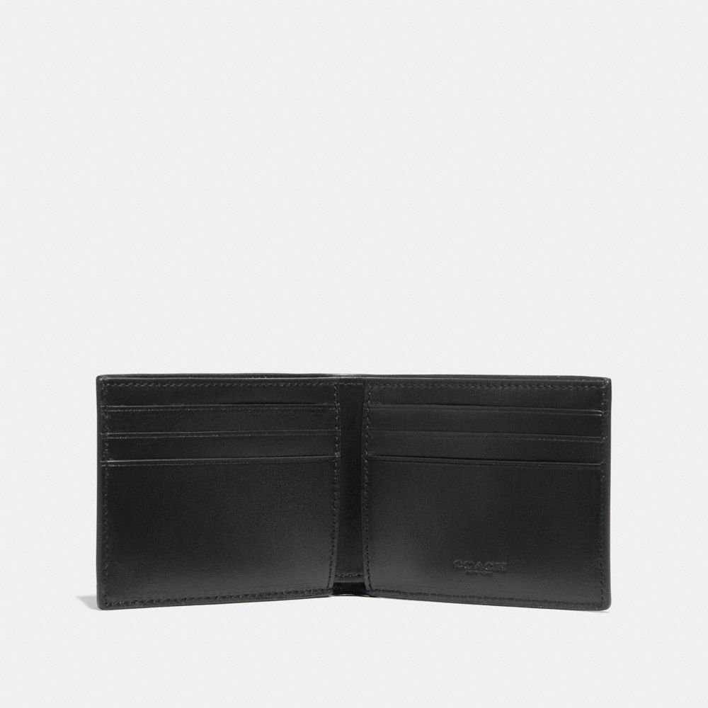 Grey / Black Coach Slim Billfold Wallet In Signature Canvas Signatureed Men Billfolds | SG_CH74888