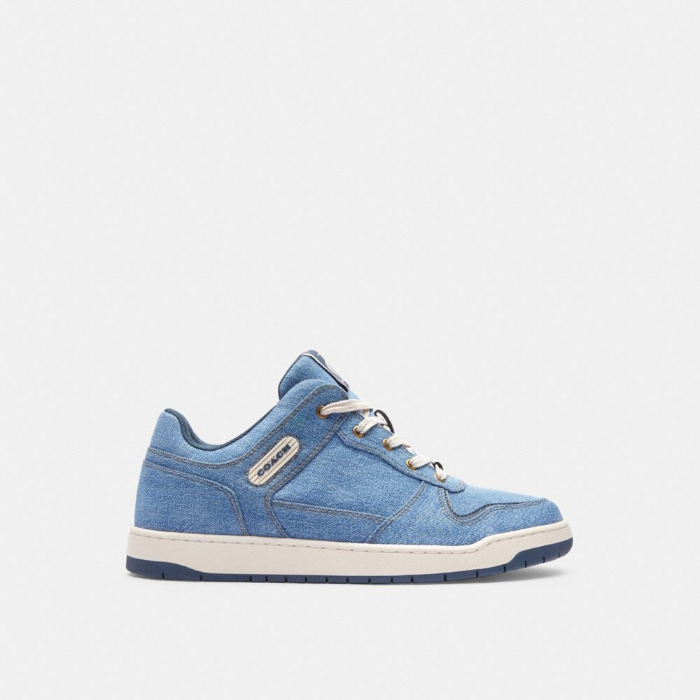 Indigo Blue Coach C201 Indigo Denim Men Sneakers | SG_CH55296