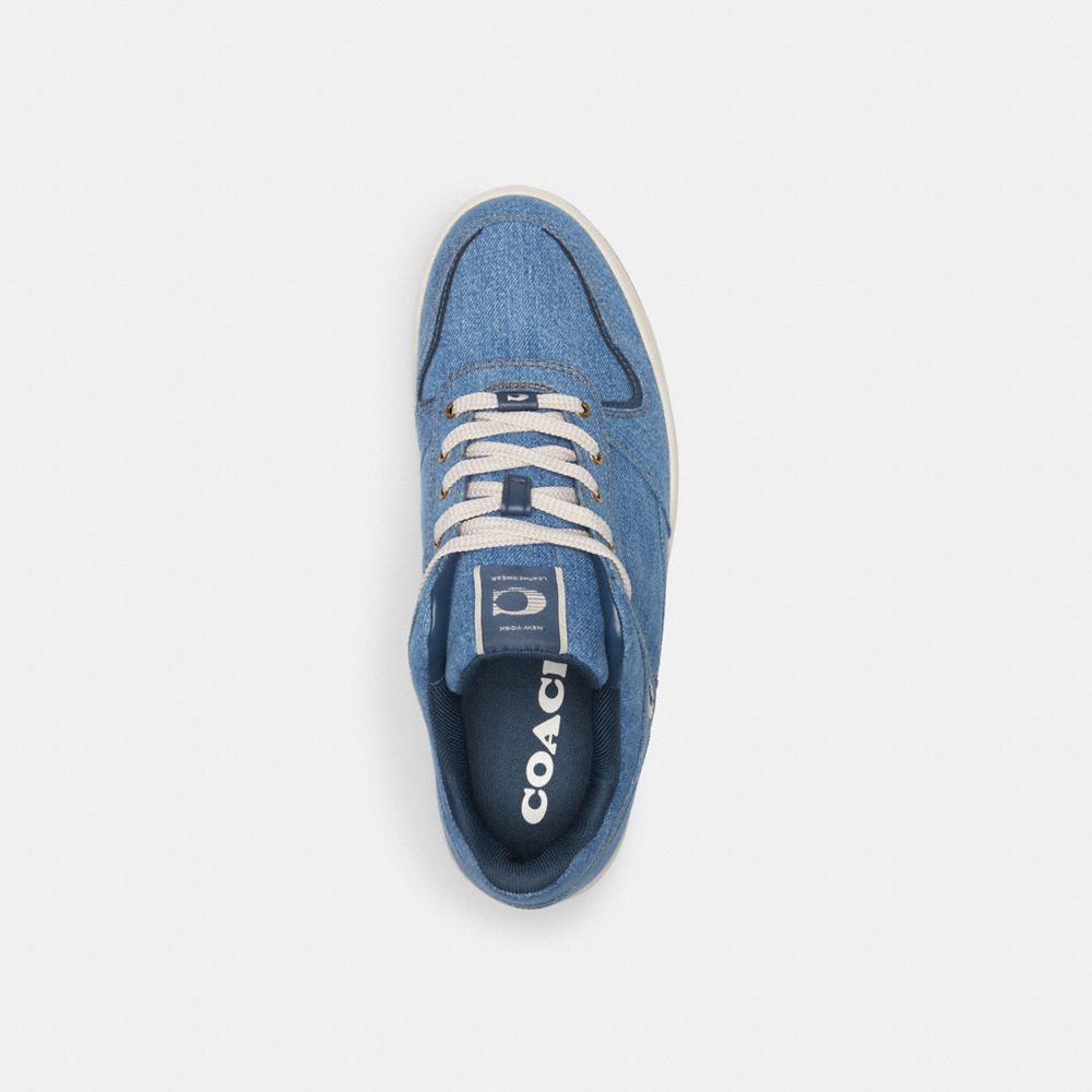 Indigo Blue Coach C201 Indigo Denim Men Sneakers | SG_CH55296