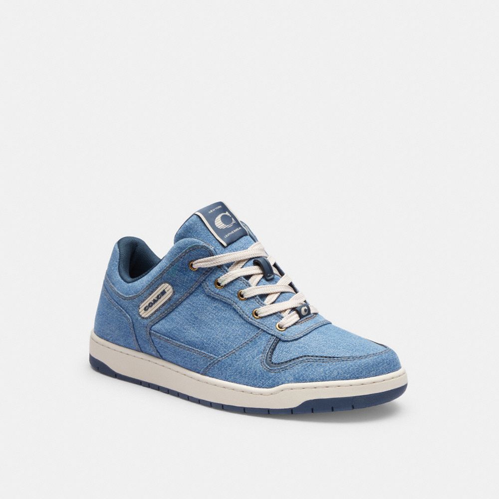 Indigo Blue Coach C201 Indigo Denim Men Sneakers | SG_CH55296