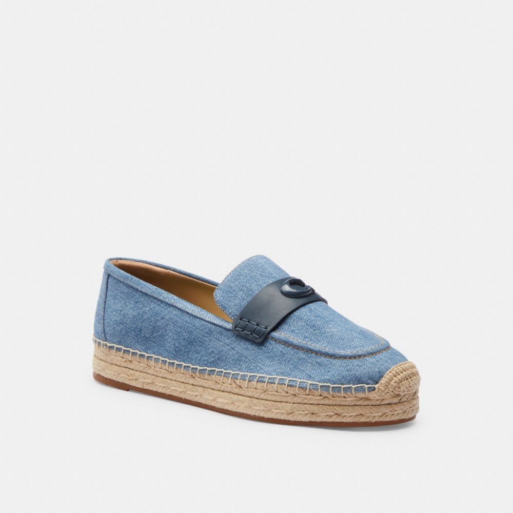 Indigo Blue Coach Camilla Indigo Denim Women Espadrille | SG_CH11390