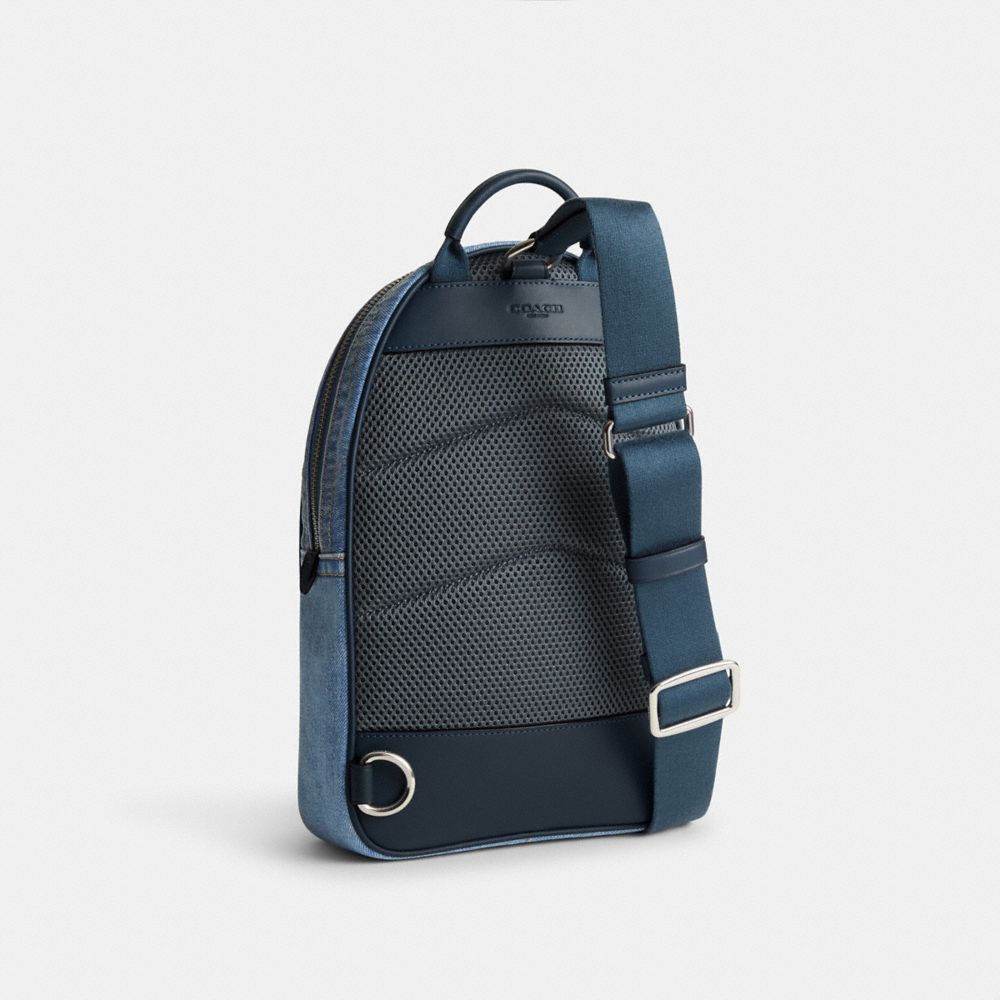 Indigo Blue Coach Charter Pack Indigo Denim Men Crossbody Bags | SG_CH82440