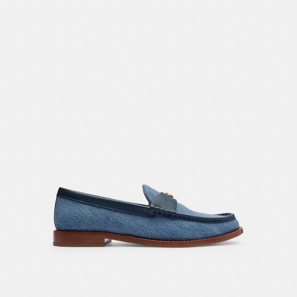 Indigo Blue Coach Jolene Indigo Denim Women Loafers | SG_CH96345