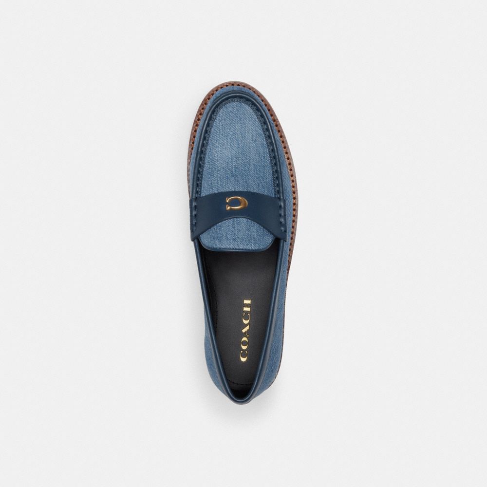 Indigo Blue Coach Jolene Indigo Denim Women Loafers | SG_CH96345