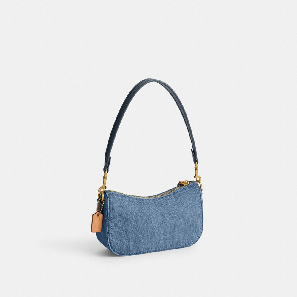 Indigo Coach Swinger 20 Brass Women Shoulder Bags | SG_CH46686