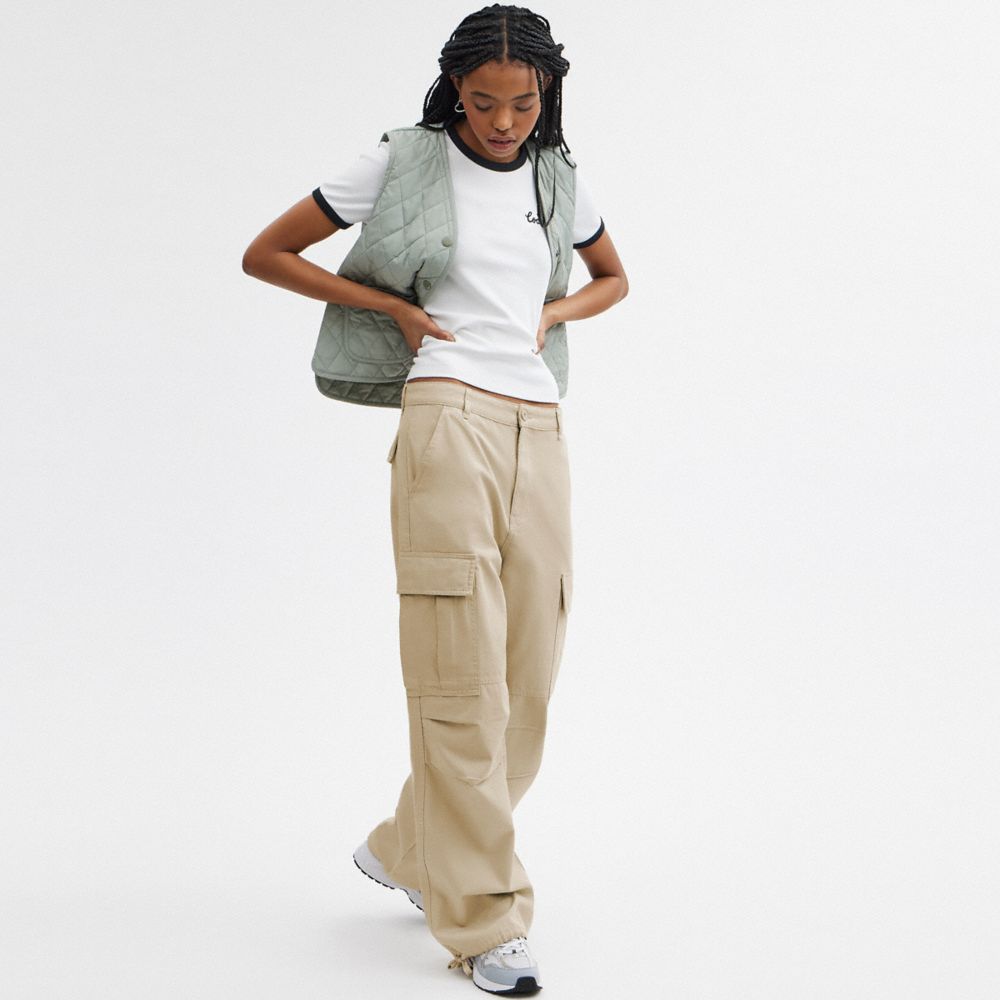 Khaki Coach Cargo Women Pants | SG_CH47125