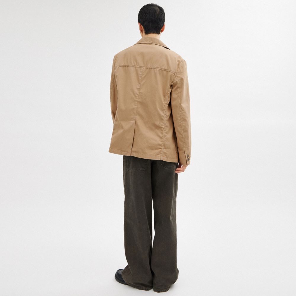 Khaki Coach Regenerative Cotton Casual Lightweight Men Jackets | SG_CH69764