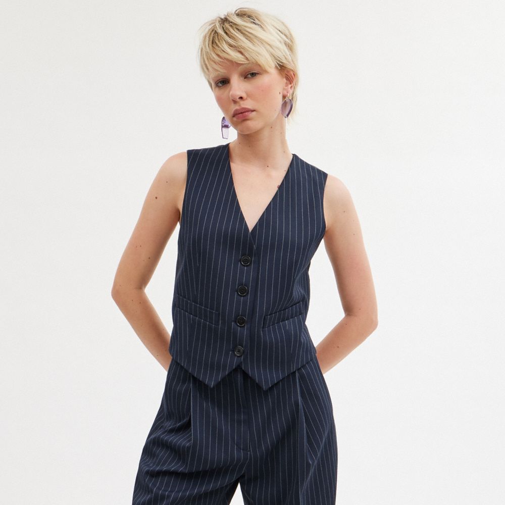 Navy Coach Suit Women Tops | SG_CH64131