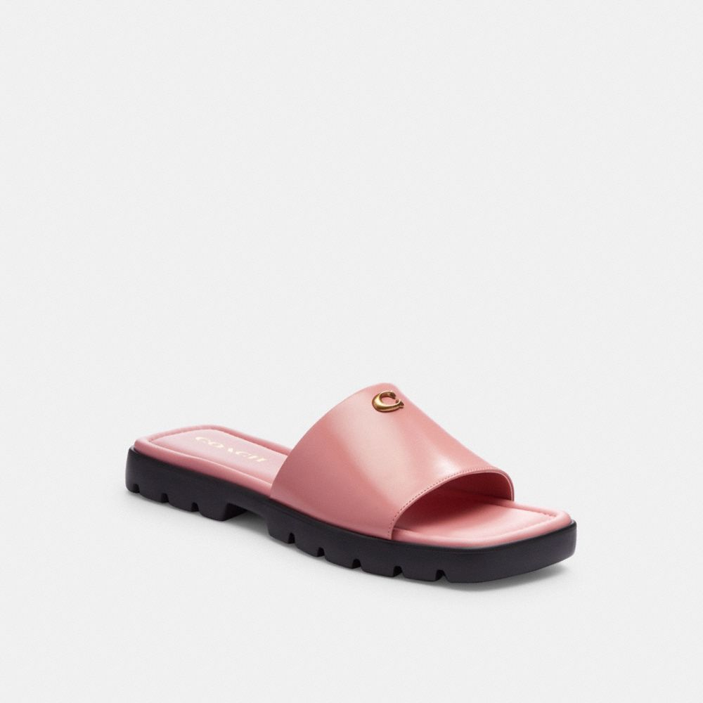 Pink Coach Florence Leather Women Sandals | SG_CH21472