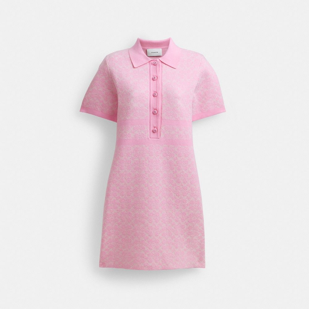 Pink Coach Polo Sweater Signature Women Dress | SG_CH31720