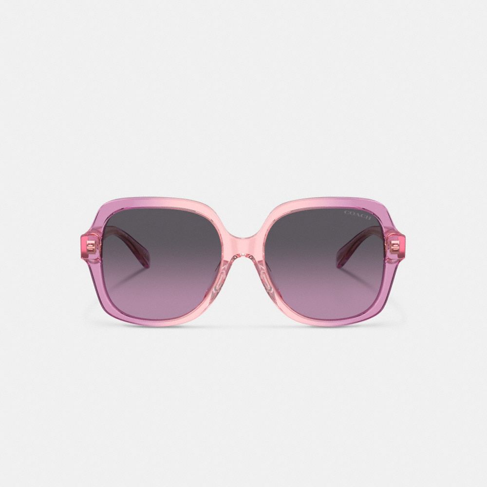 Pink Purple Coach Signature Ombré Oversized Square Women Sunglasses | SG_CH33089