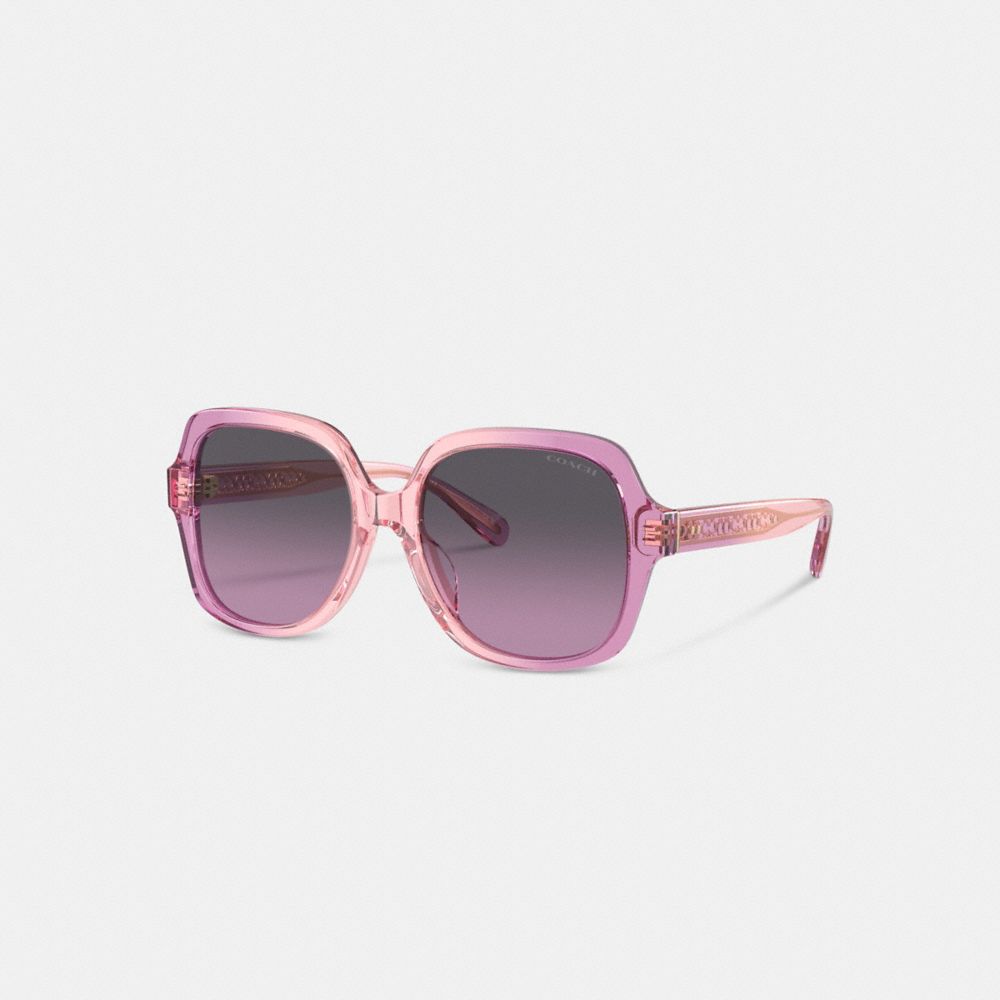 Pink Purple Coach Signature Ombré Oversized Square Women Sunglasses | SG_CH33089