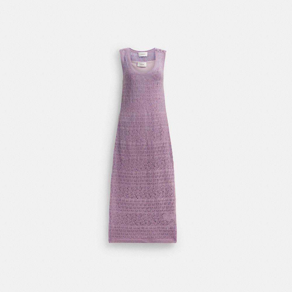 Purple Coach Lace Knit Women Dress | SG_CH88831