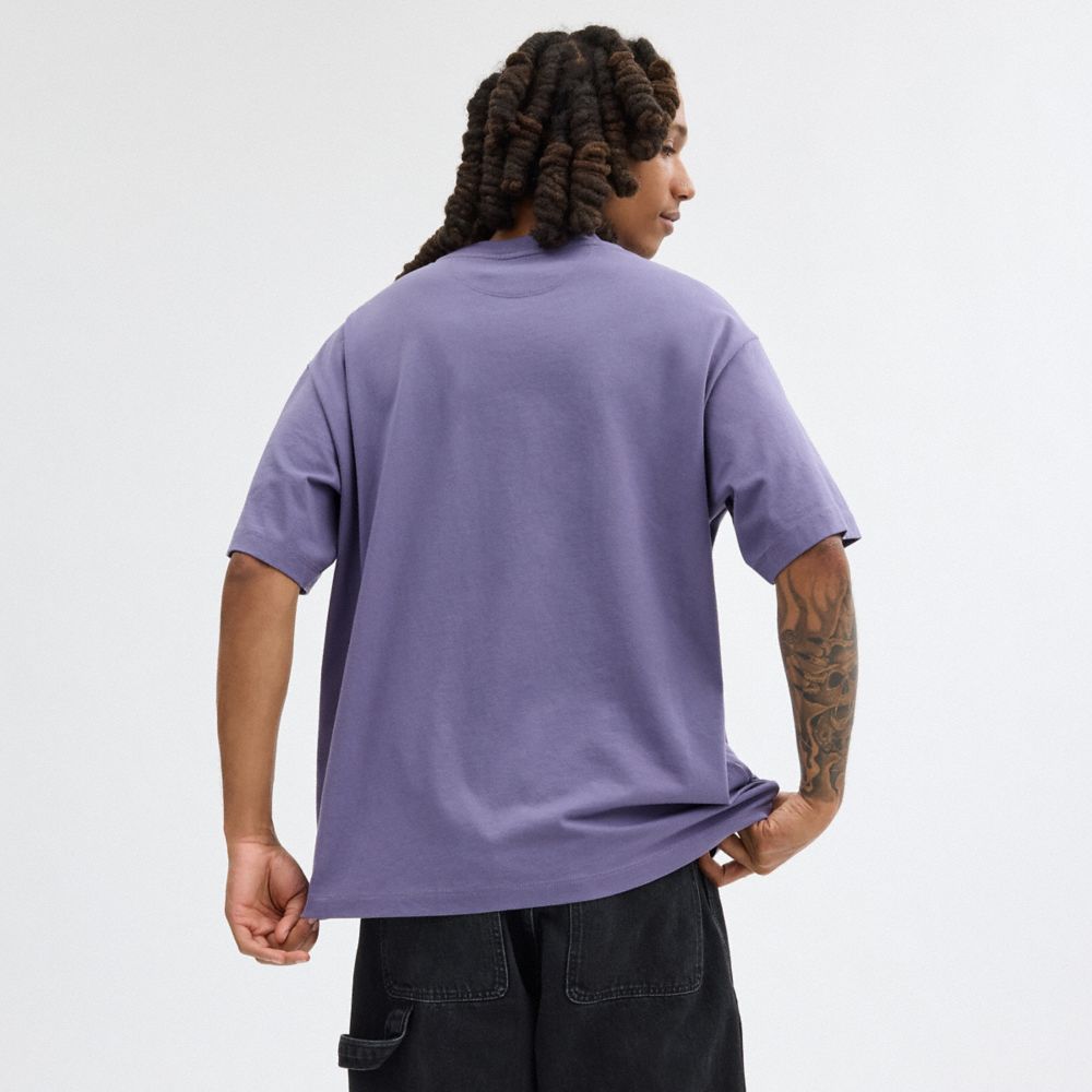 Purple Coach Rexy In Organic Cotton Men T Shirts | SG_CH17982