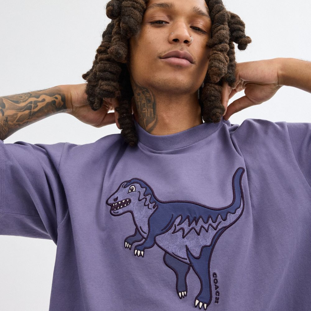 Purple Coach Rexy In Organic Cotton Men T Shirts | SG_CH17982