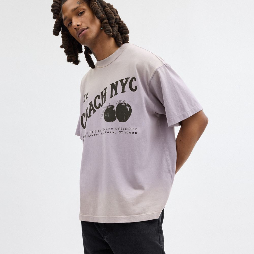 Purple Coach Signature Apple Men T Shirts | SG_CH52759