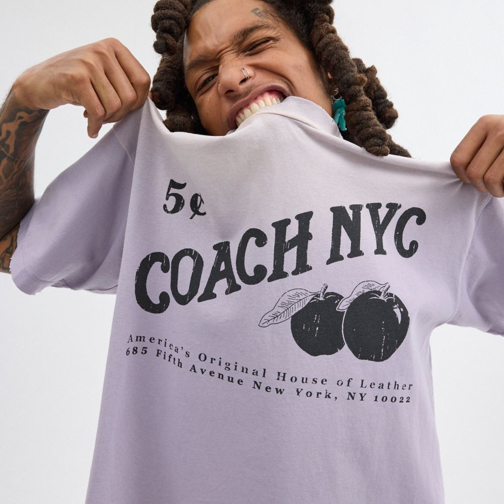 Purple Coach Signature Apple Men T Shirts | SG_CH52759