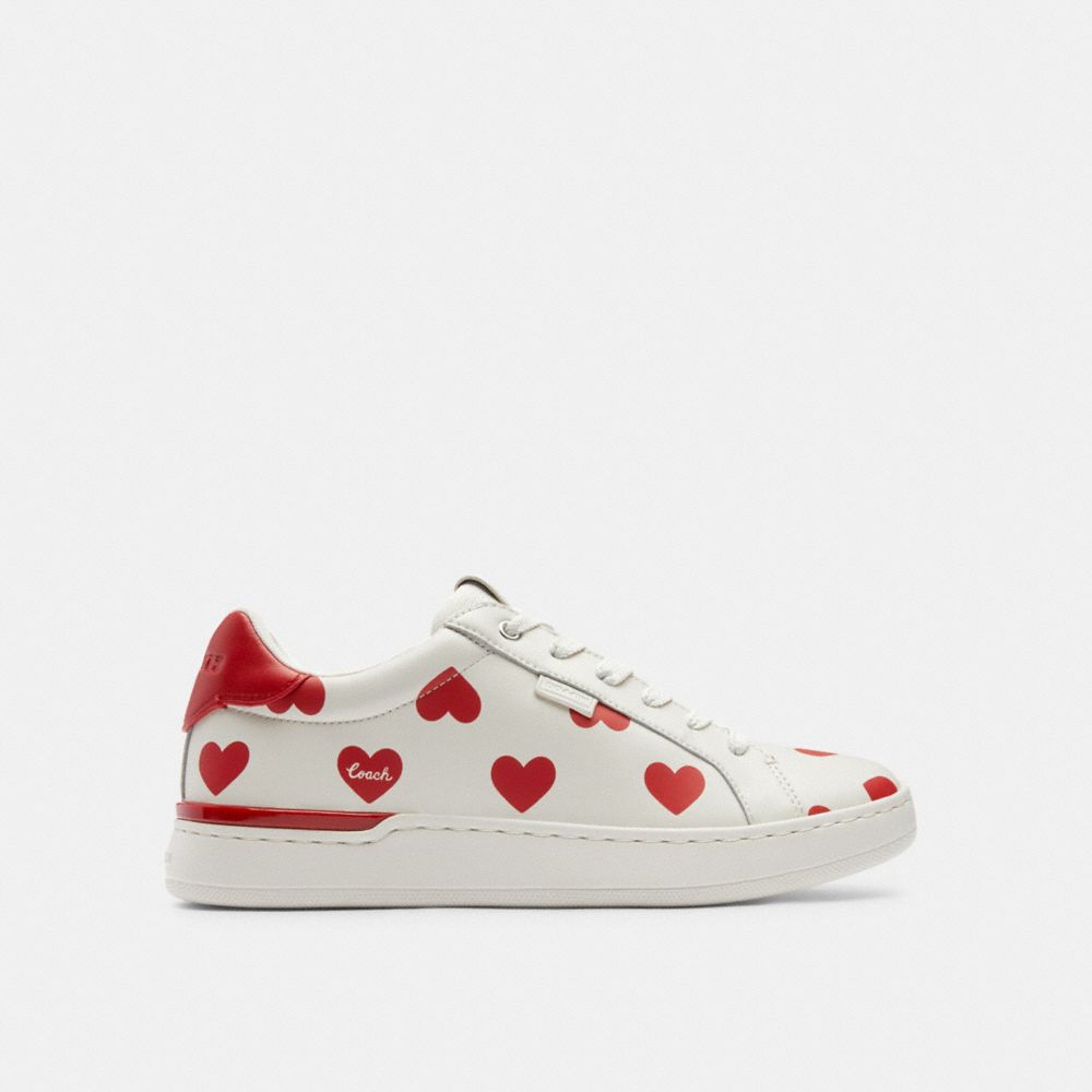 Red Coach Lowline Low Top With Valentine's Print Chalk Women Sneakers | SG_CH47577