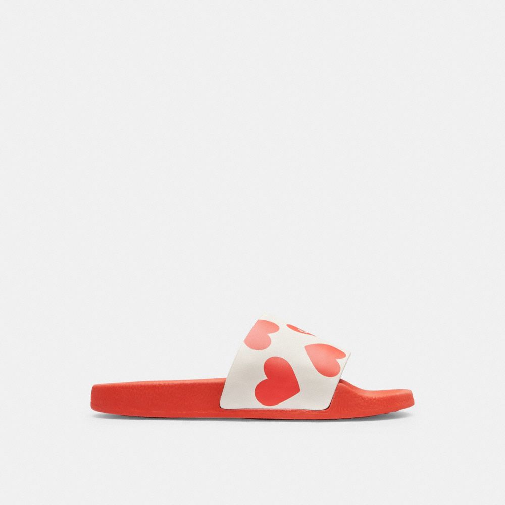 Red Coach Udele Sport With Valentine's Print Rubber Women Sandals | SG_CH98129