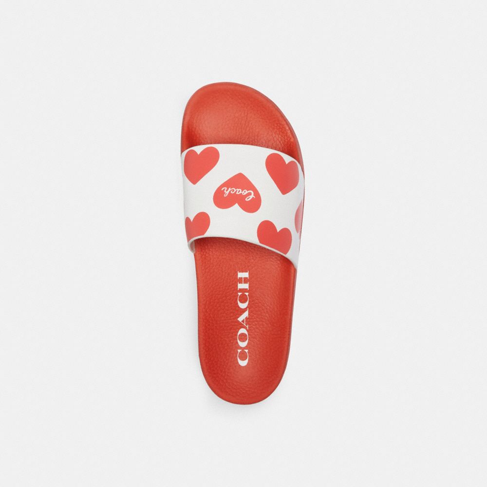 Red Coach Udele Sport With Valentine's Print Rubber Women Sandals | SG_CH98129