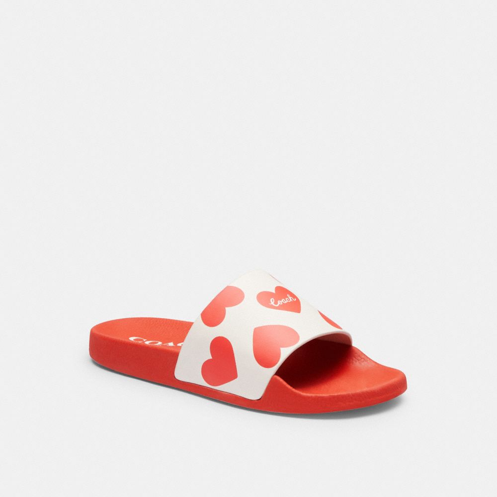 Red Coach Udele Sport With Valentine\'s Print Rubber Women Sandals | SG_CH98129