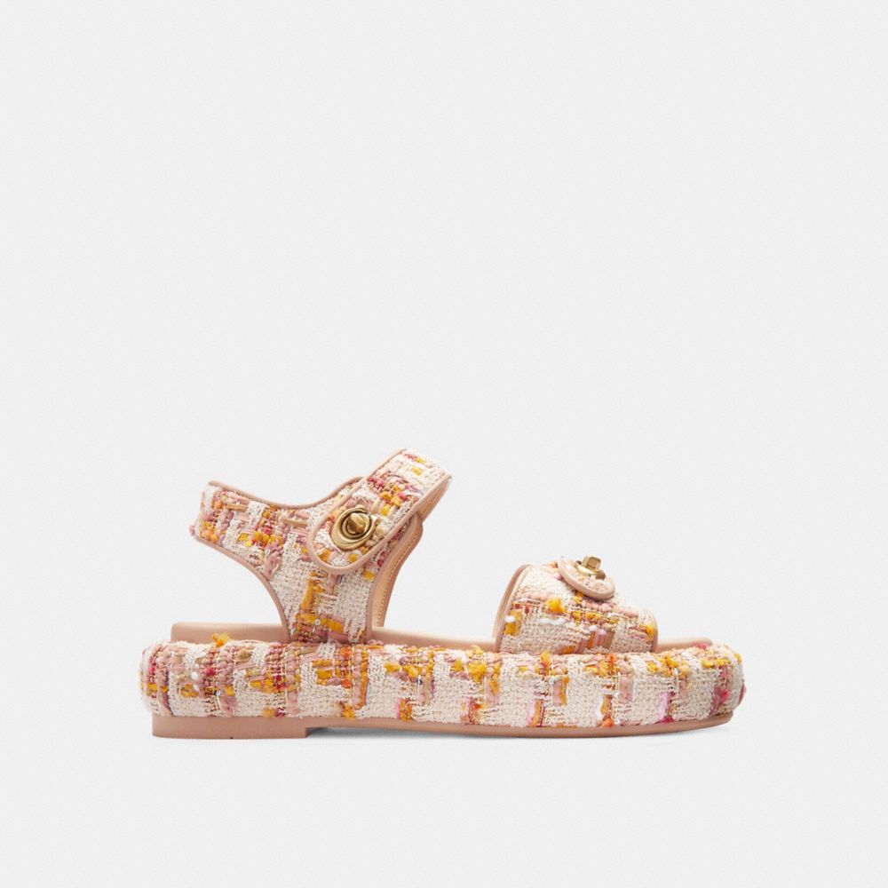 Rose Coach Peyton Leather Women Sandals | SG_CH42866