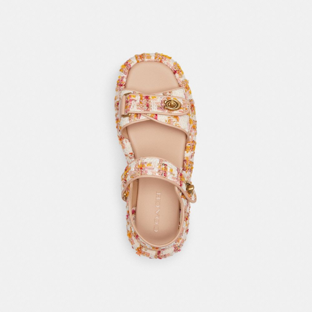 Rose Coach Peyton Leather Women Sandals | SG_CH42866