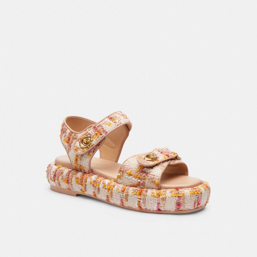 Rose Coach Peyton Leather Women Sandals | SG_CH42866