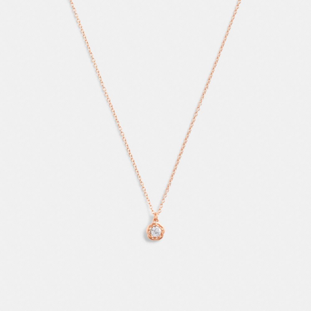 Rose Gold Coach Halo Tea Pendant Women Necklace | SG_CH81026