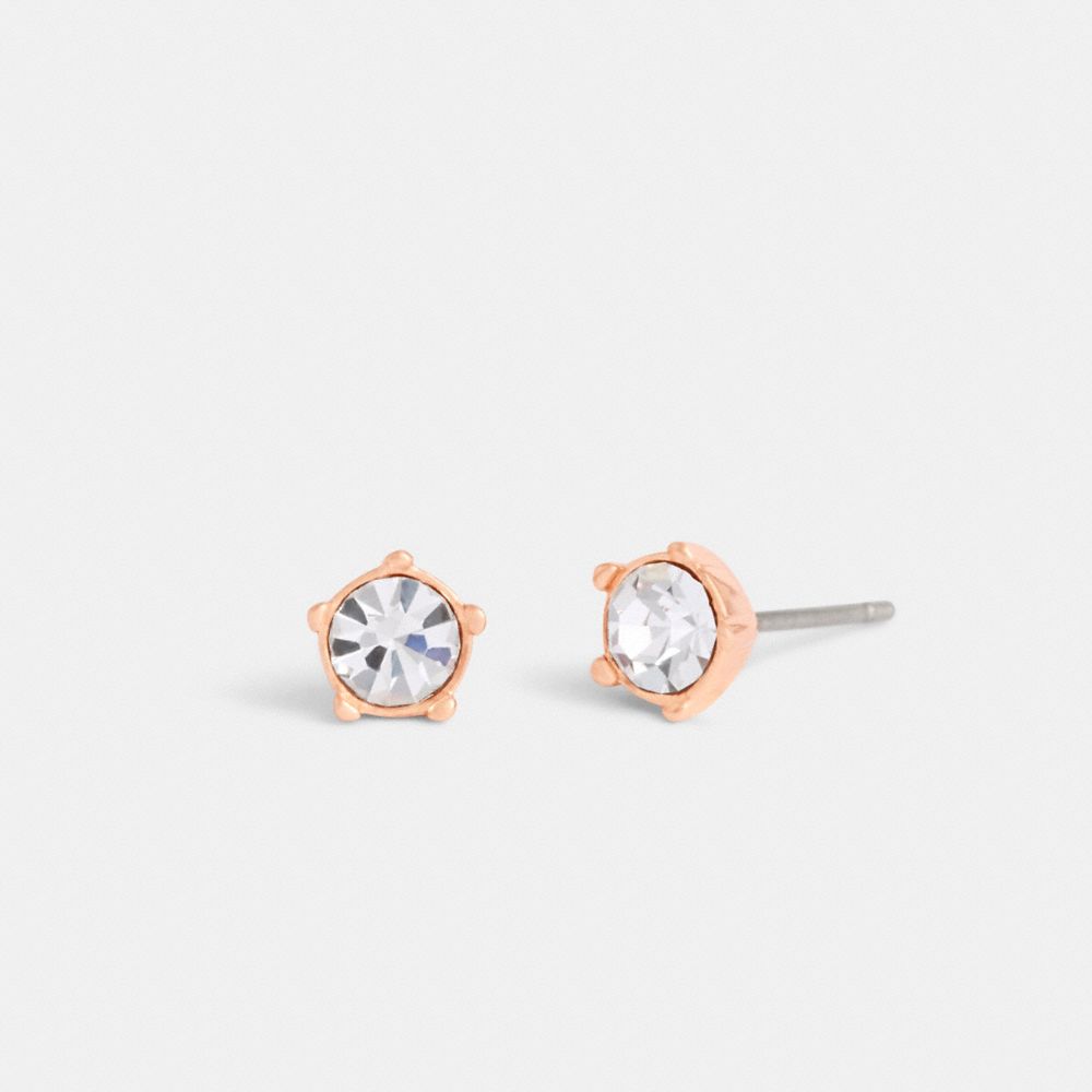 Rose Gold Coach Halo Tea Stud Women Earrings | SG_CH10808