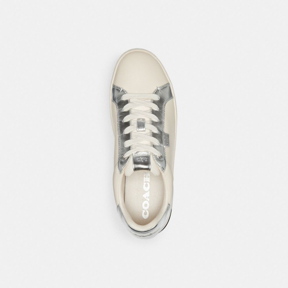 Silver Coach Lowline Low Top Chalk Women Sneakers | SG_CH87708