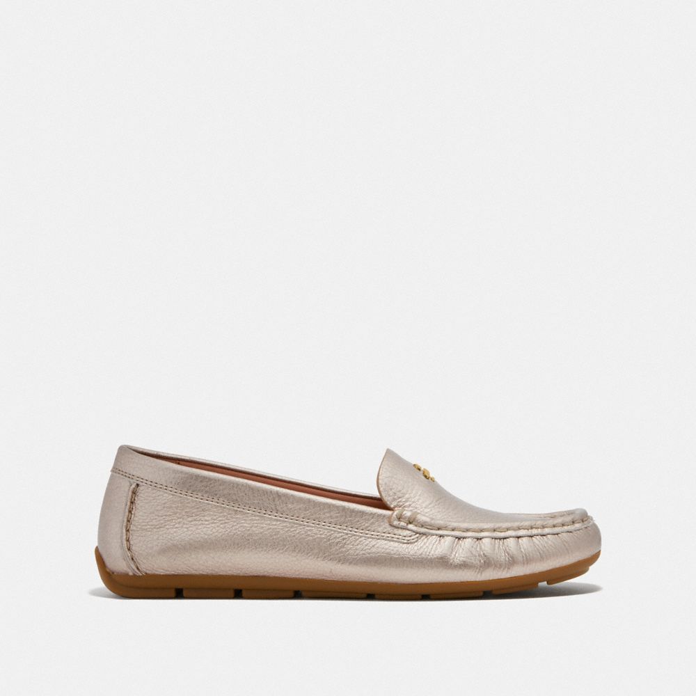 Silver Coach Marley Driver Metal Women Loafers | SG_CH80213