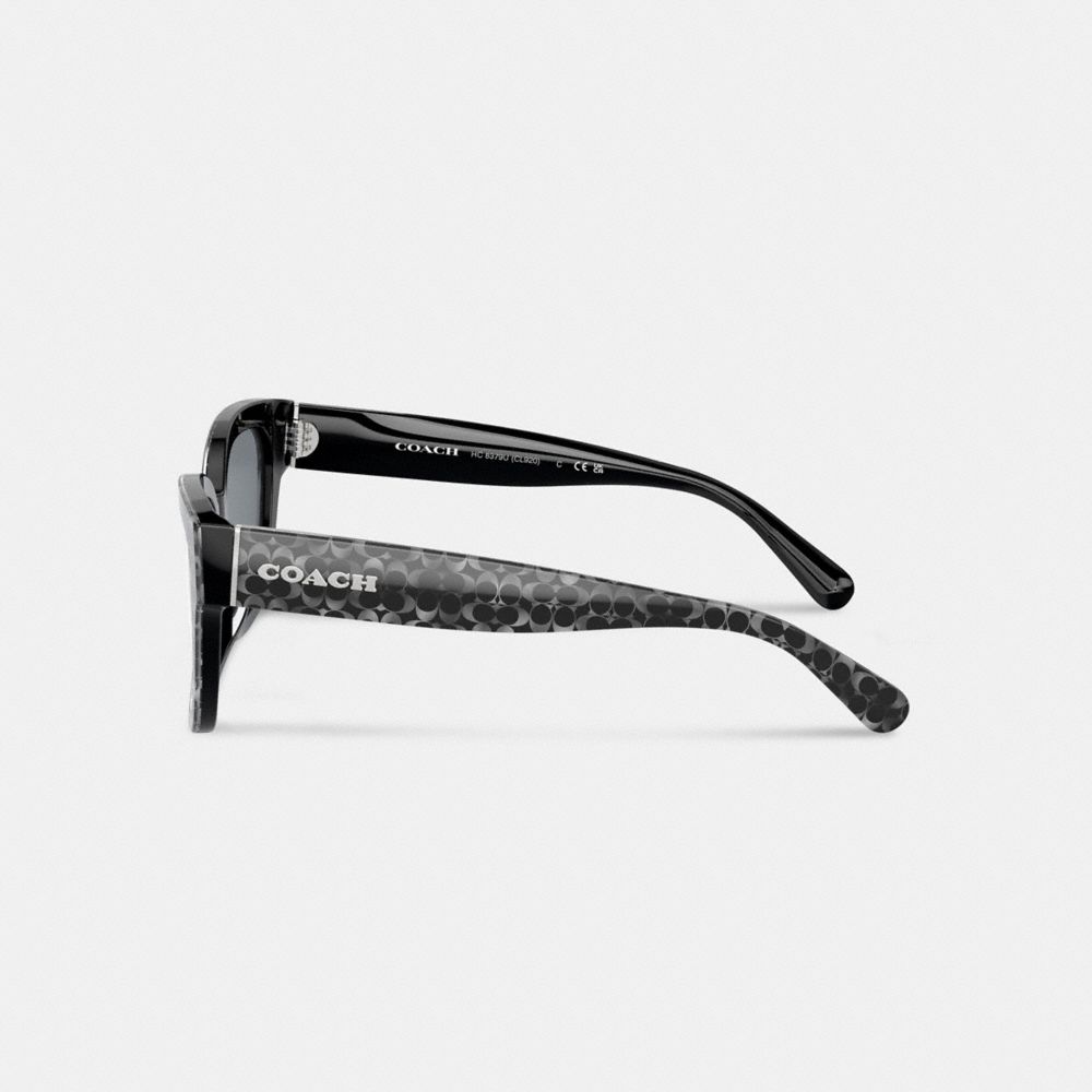 Silver Coach Signature Oversized Rectangle Pearlized Signature Women Sunglasses | SG_CH34322