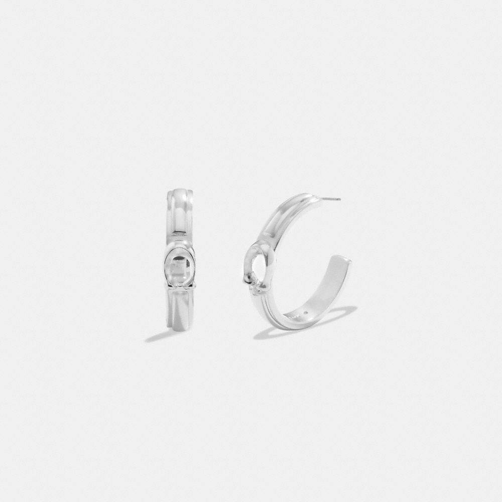 Silver Coach Tabby Hoop Women Earrings | SG_CH51498