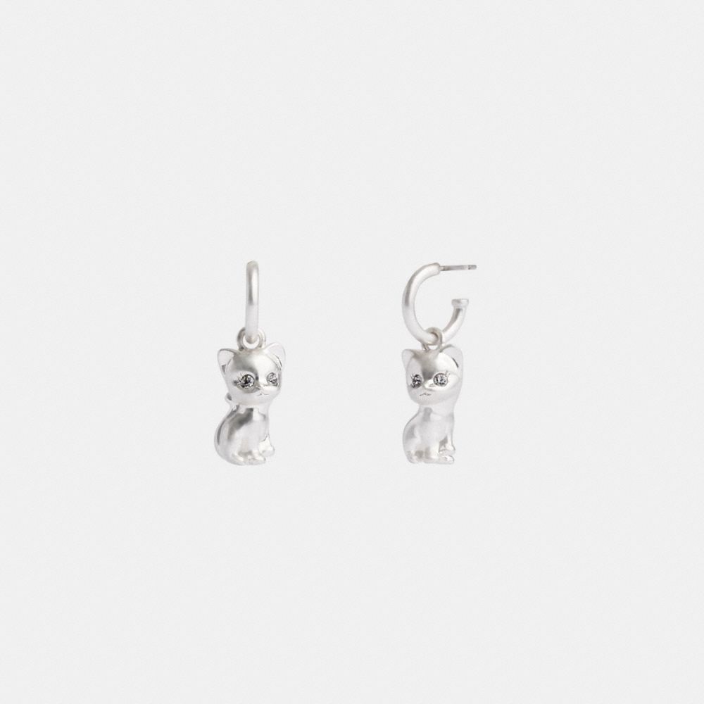 Silver Coach The Lil Nas X Drop Cat Huggie Women Earrings | SG_CH44655