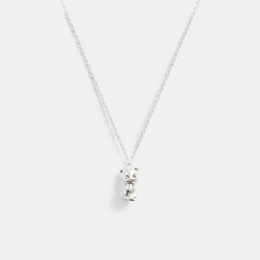 Silver Coach The Lil Nas X Drop Cat Pendant Women Necklace | SG_CH63446