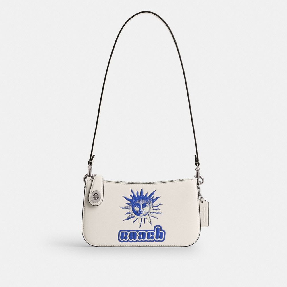 Silver Coach The Lil Nas X Drop Penn Refined Calf Leather Women Shoulder Bags | SG_CH93142