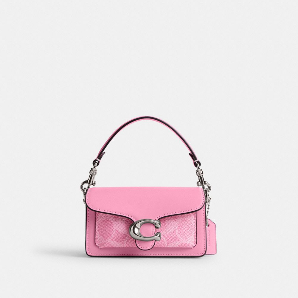 Silver / Pink Coach Tabby 12 In Signature Women Crossbody Bags | SG_CH23195