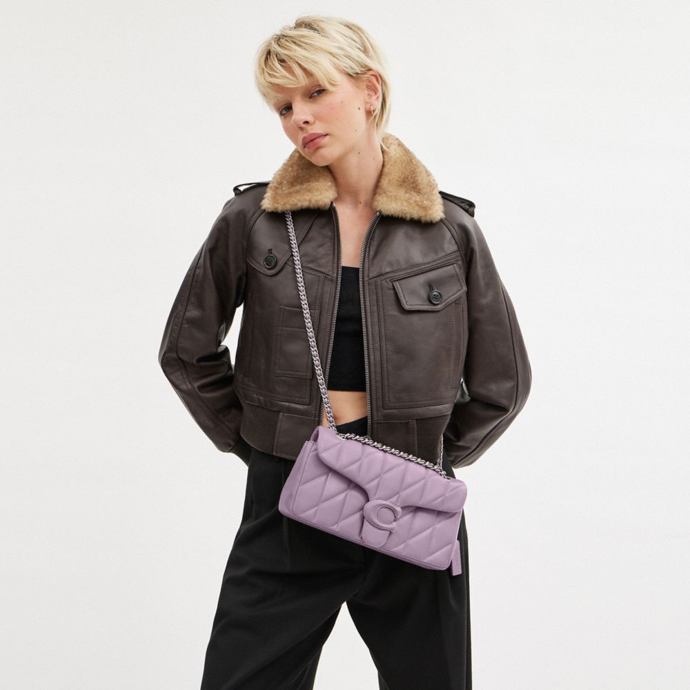 Silver / Purple Coach Tabby 26 With Quilting Nappa Leather Women Shoulder Bags | SG_CH30650